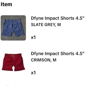 TikTok Shop Dfyne 4.5 impact collection shorts